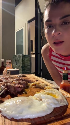 Rib eye steaks and eggs for dinner. The girls took my fork so I grabbed their ramen chopsticks 🥢es lo que estaba a la Mano ni empires #palmview956 #steakandeggs #foodie | Gresia Zamarripa