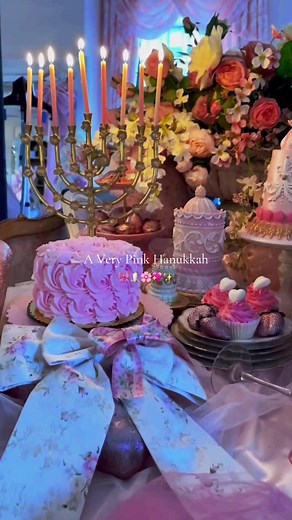 Happy Pink Hanukkah Table Ideas and Decorations