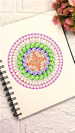 Easy way to draw colourful mandala 🌈✨#mandala #art #drawing #easy #shorts