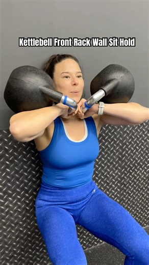 Kettlebell Front Rack Wall Sit #howtoexercise #exercisedemo