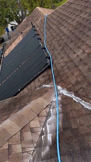Why Roofs Are Slippery During Roof Cleaning | Roof Washing Tip #roofcleaning