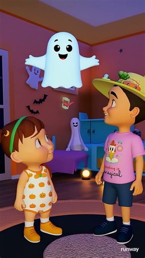 Nighttime Adventure with a Ghost 🛏️ | Kids Short#kidsstory #shorts #spooky #ghost #kidshorror