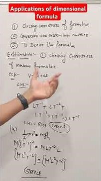 Applications of dimensional formula | To check the correctness of formula