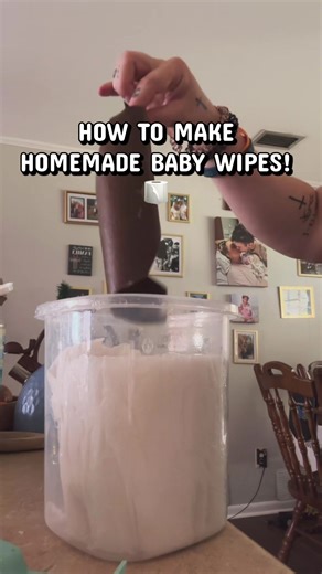 Love making this! Smells so good and so soft on babies skin! I also add any access water to other baby wipes I have that’s getting dry👍 #homemade #babywipes #howto #momtok #diy