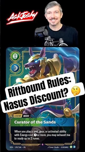 Riftbound Rules Question: Nasus vs Cost Discount 🤔 Steel Paws Risen Altar Guide Tip FAQ #riftbound
