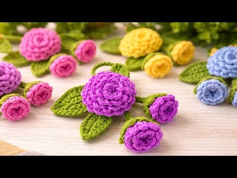 Crochet Rose Keychain Step by Step | How to Make Crochet Rose Keychain | Beginner Friendly