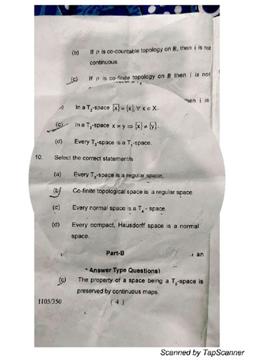 PG [ Semester -2nd] (CBCS) Examination, 2020 MATHEMATICS [Paper: Fifth] [PPU - M - ||-(MAT)-CC -9]