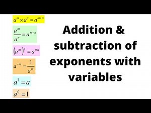 Addition & subtraction of exponents with variables || Grade 10