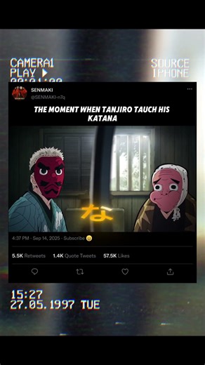 The moment when Tanjiro touches his katana😉🫣...#demon slayer