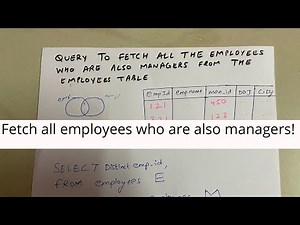 SQL Query To Fetch Employees Who Are Also Managers | Self Join Example | SQL Interview Question