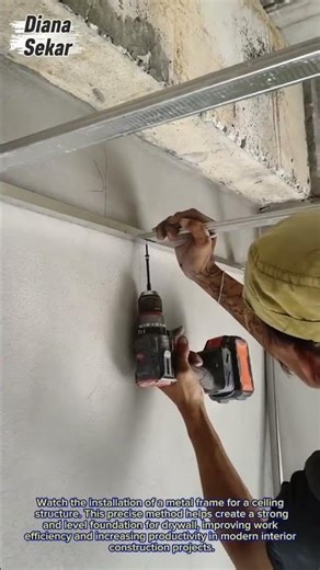 Fast Ceiling Frame Installation | Metal Stud Framing Technique
