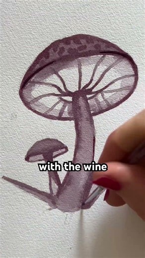 My blood was drawn by a medical professional. No self harm! #bloodart #blood #art #wine #mushroom