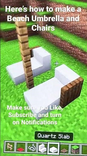How to make a beach umbrella and chairs in Minecraft