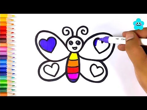 Let's Draw a Butterfly Together 🦋 | Colouring Pages Drawing For Kids
