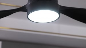 FEKZO 48 in. Indoor White Downrod Mount Standard Ceiling Fan with Solid Wood Blade and Integrated LED LX-48WH2-D