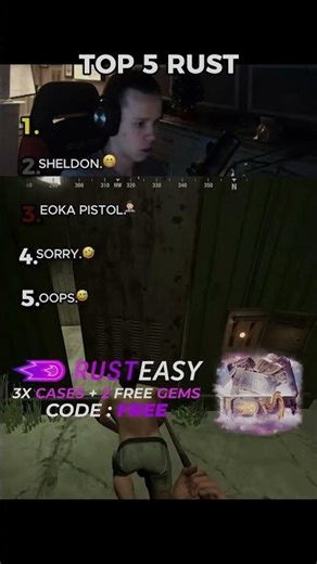 TOP 5 RUST | Sing up now for 3x free cases + 2 free gems with code: 3CASES #shorts