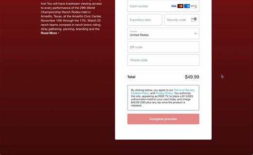  WRCA Livestream  In order to watch any or all of the rounds at the WRCA World Championships Ranch Rodeo, you must purchase a pay-per-view package. This is separate from a regular Ride TV subscription. Upon purchasing your package, you will be given instructions on how to watch Ride TV for a month free! Watch the video above for guidance and contact memberservice@equinenetwork.com if you have any questions. Purchase here ➡️ https://bit.ly/4foioga Let’s rodeo! | Ride TV | Facebook