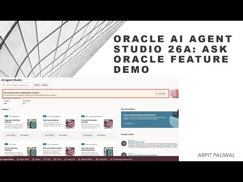 Oracle AI Agent Studio 26A: Ask Oracle Feature Demo | Built-In AI Assistant Tutorial