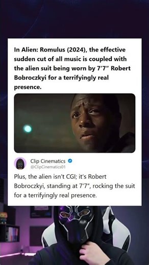 Alien Romulus 2024 Sudden Music Cut and 77 Robert Bobroczkyi in Alien Suit