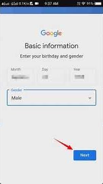 Create a new Gmail account in android | Google Account