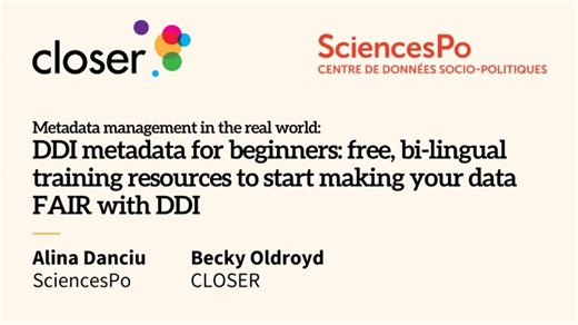 DDI metadata for beginners | Training resources to make your data FAIR with DDI | Becky Oldroyd, PhD