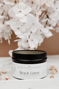 Beach Linen Candle: Coconut Soy Wax, Coastal Scent, 4oz Tin - Etsy