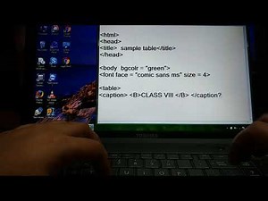 Html table coding in Notepad: Practical work
