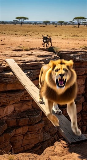 절벽 아래로 떨어지는 사자?💥😱 Lion Falling Off a Cliff? Watch This Epic Survival #wildlife #lion #nature