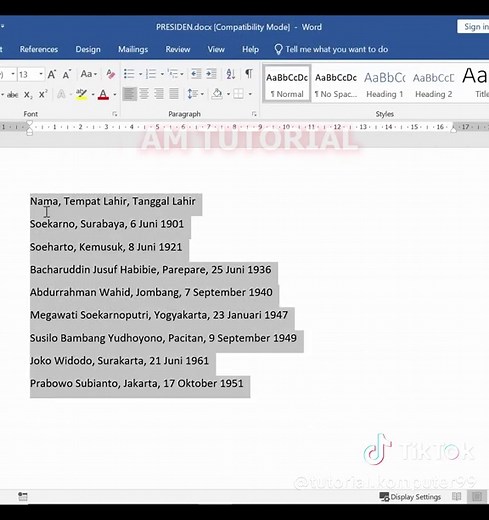 Tutorial Membuat Teks Jadi Tabel di Microsoft Word