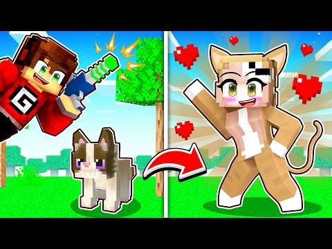 Transformei esse GATO em uma GAROTA no Minecraft