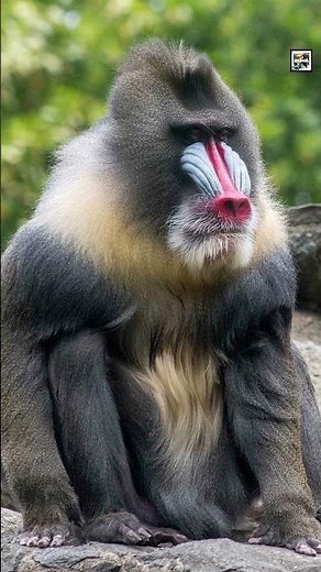 Quick Mandrill Facts - The Colorful Not-Baboon - Animal a Day M Week #shorts