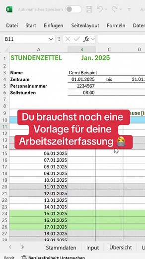 Arbeitszeiterfassung mit Excel: Tipps und Vorlage