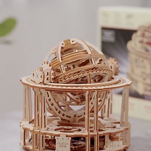 3D Wooden Puzzles Kits, Tourbillons Timer 3D Wooden Assembly Model Kit with Mechanical Transmission, Creative (218PCS)