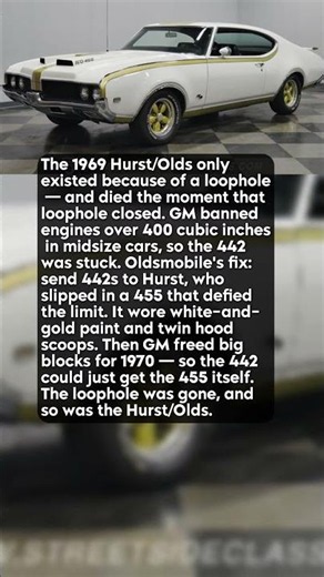 Hurst/Olds — A Loophole Car GM Erased Overnight #shorts #automobile #cars