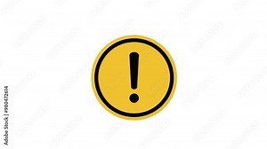 Danger warning icon, caution warning signs, symbols danger 4k animation