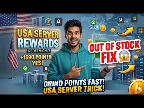 Microsoft Rewards USA Server Trick 🔥 | Fix Gift Card Out of Stock Problem | Earn Points Fast 2026