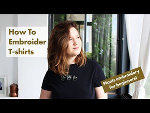 T shirt Embroidery with water soluble stabilizer plants design