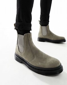 Dr Martens 2976 chelsea boots in nickel grey nubuck leather | ASOS