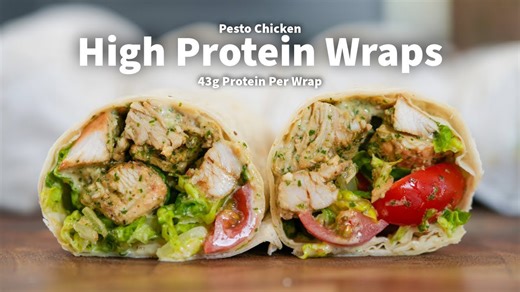 High Protein Chicken Pesto Wrap | 30 Minute Meal Prep