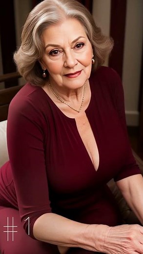 Natural Older Women (Over 60) | Burgundy Bodysuit