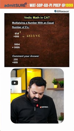 Solve 999 Multiplication Without Calculator | CAT 2026 Vedic Math Trick #shorts #cat2026