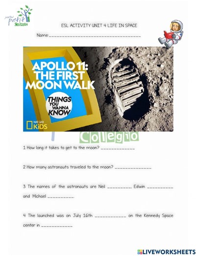 Life in space online exercise