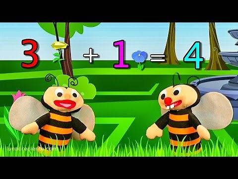 Aprendiendo a Sumar Los números del 0, 1, 2, 3 y 4 - Sumar y Restar - Las Abejitas Sumadoras