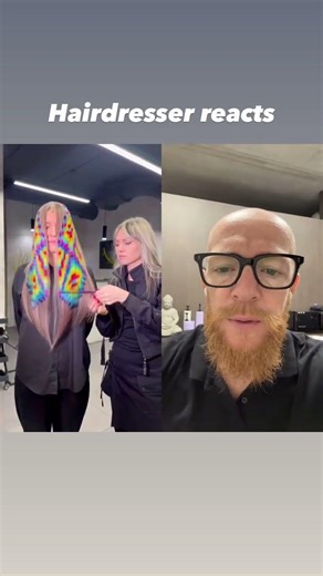 Hairdresser reacts to an amazing color pattern