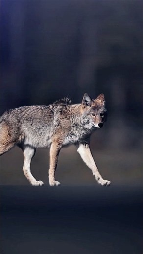 Majestic Coyote Walking in Slow Motion 🌿🐺#wildlife #forest #nature