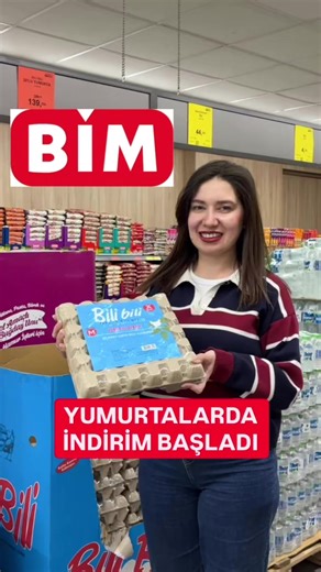Daha fazla indirim haberi için takip etmeyi unutma. 🌸 Bim'de 27 Şubat - 2 Mart tarihleri arasında Bili Bili marka 30'lu yumurtalar 169 TL'den 139 TL'ye, Gordo marka 10'lu yumurtalar 87.50 TL'den 69 TL'ye, Gordo marka 6'lı yumurtalar ise 65 TL'den 49 TL'ye düştü. Markalar mağazaya göre farklılık gösterebilir. Reklam değil kişisel paylaşımdır. Herhangi bir marka ile iş birliği yoktur.