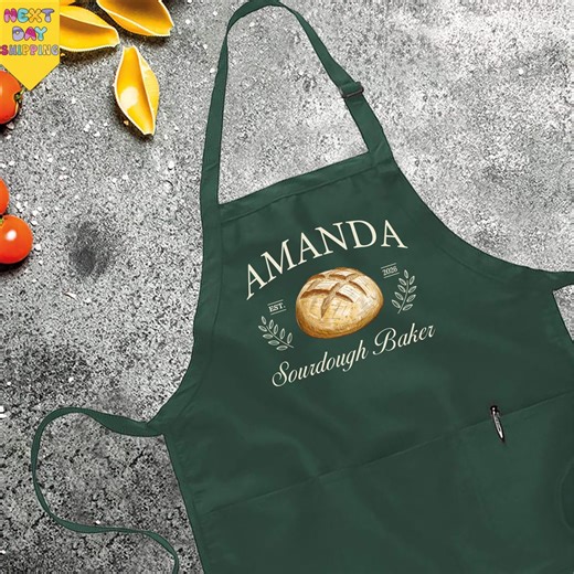 Customized Apron, Personalized Sourdough Bread Baking Apron, Custom Name Artisan Bread Lover Gift, Rustic Kitchen Apron for Bakers & Chefs - Etsy