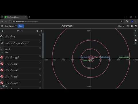Solar System Animation in Desmos