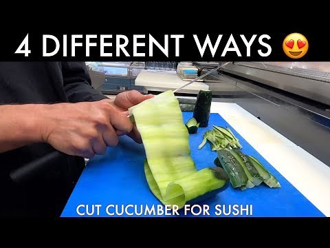 How to Cut Cucumber for Every Sushi Rolls in 4 Ways with Sushi Man Santosh