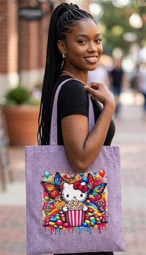 Hello Kitty Candy Fun Cotton Tote Bag - Reusable Market Handbag - Etsy